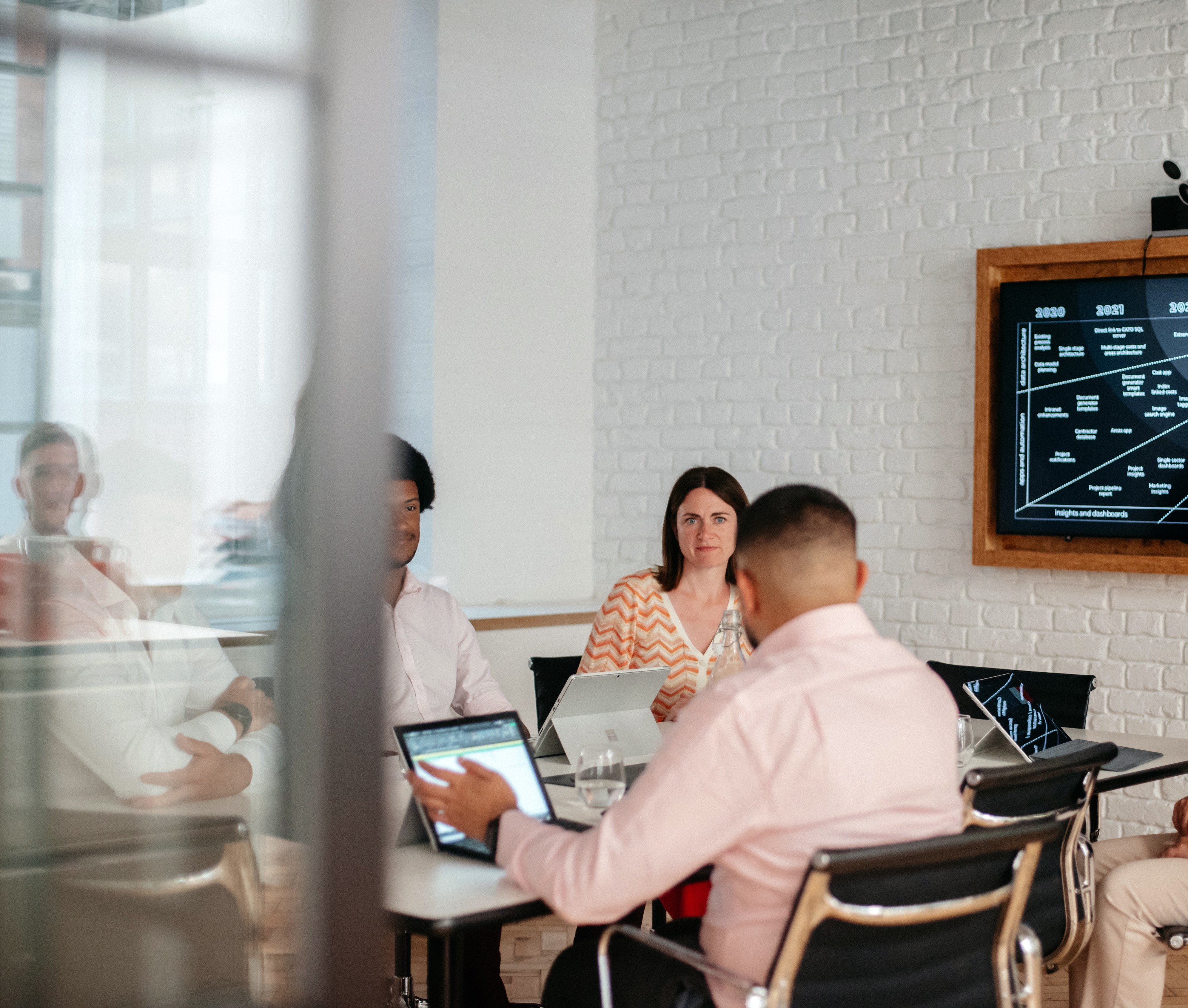 Real estate professionals collaborating